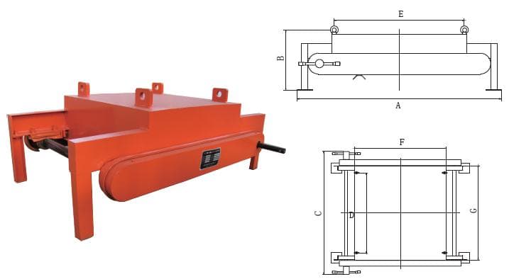 RCYP type permanent magnet manual self dumping iron remover installation reference